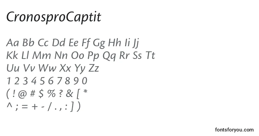 CronosproCaptit-fontti – aakkoset, numerot, erikoismerkit