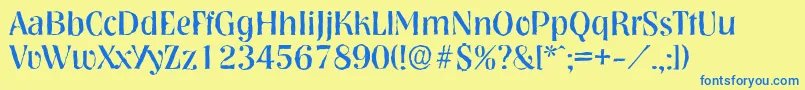 NashvilleantiqueRegular Font – Blue Fonts on Yellow Background