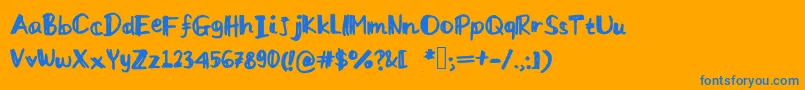fuente Doppialinea – Fuentes Azules Sobre Fondo Naranja