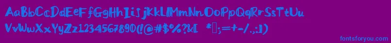 フォントDoppialinea – 紫色の背景に青い文字