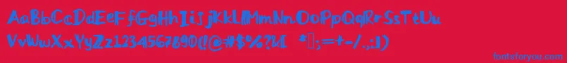 Doppialinea Font – Blue Fonts on Red Background