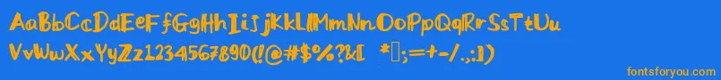 Doppialinea Font – Orange Fonts on Blue Background