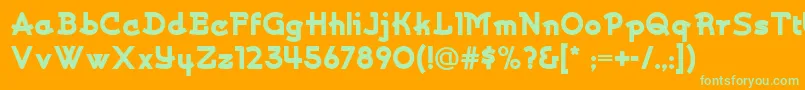 Kurvaceous ffy Font – Green Fonts on Orange Background