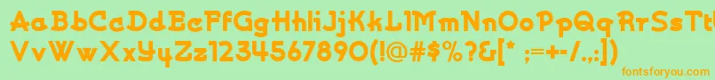 Kurvaceous ffy Font – Orange Fonts on Green Background