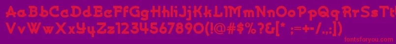 Kurvaceous ffy Font – Red Fonts on Purple Background