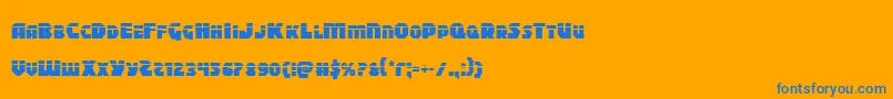 Blitzstrikelaser Font – Blue Fonts on Orange Background