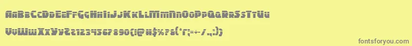 Blitzstrikelaser-Schriftart – Graue Schriften auf gelbem Hintergrund