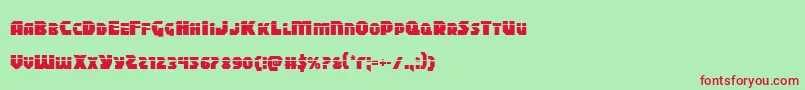 Blitzstrikelaser-Schriftart – Rote Schriften auf grünem Hintergrund