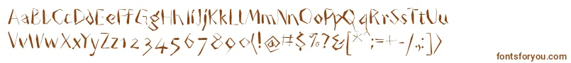 Oggiangular-Schriftart – Braune Schriften auf weißem Hintergrund