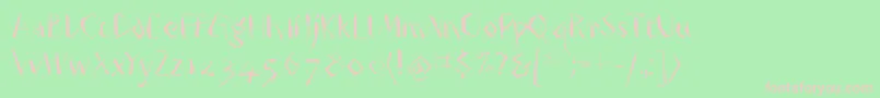 Oggiangular Font – Pink Fonts on Green Background