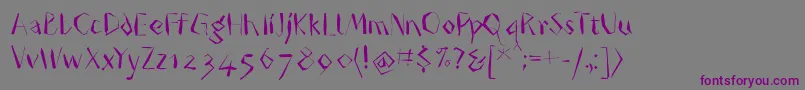 Шрифт Oggiangular – фиолетовые шрифты на сером фоне