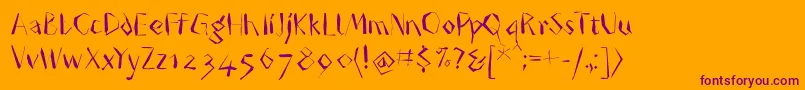Oggiangular-Schriftart – Violette Schriften auf orangefarbenem Hintergrund