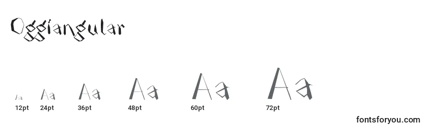 Размеры шрифта Oggiangular