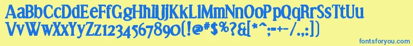 Czcionka Effloresceink – niebieskie czcionki na żółtym tle