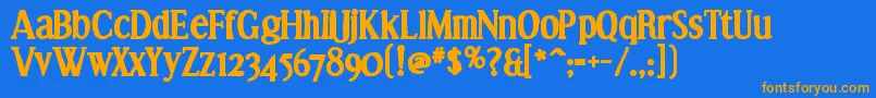 Effloresceink Font – Orange Fonts on Blue Background