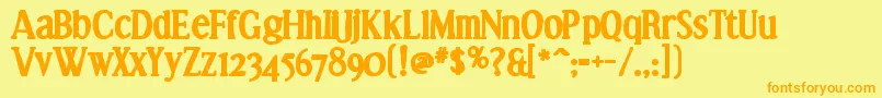 Czcionka Effloresceink – pomarańczowe czcionki na żółtym tle