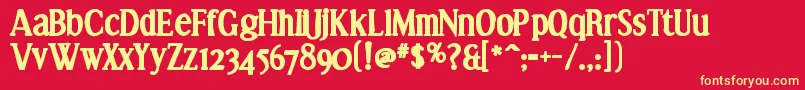 Effloresceink Font – Yellow Fonts on Red Background