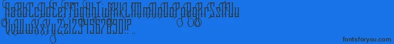 RoyaltySavior Font – Black Fonts on Blue Background