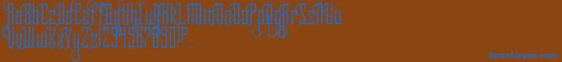 RoyaltySavior Font – Blue Fonts on Brown Background