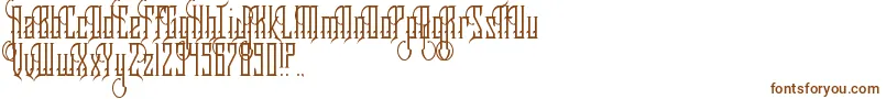 RoyaltySavior-Schriftart – Braune Schriften auf weißem Hintergrund