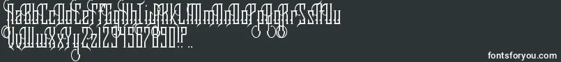 RoyaltySavior-fontti – valkoiset fontit mustalla taustalla