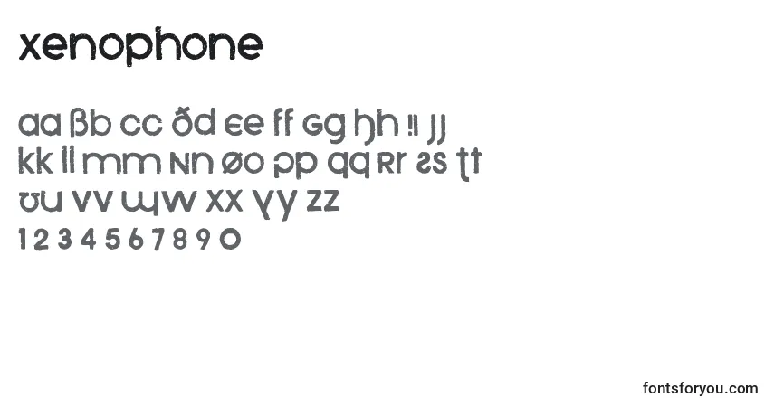Czcionka Xenophone – alfabet, cyfry, specjalne znaki