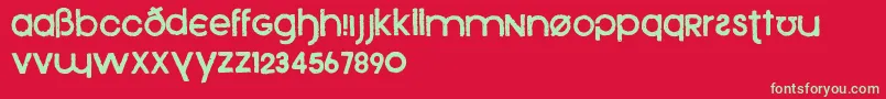 Xenophone Font – Green Fonts on Red Background