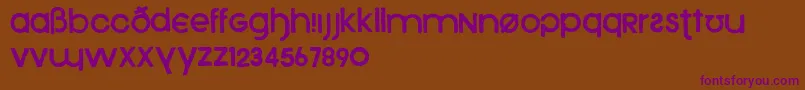 Xenophone Font – Purple Fonts on Brown Background