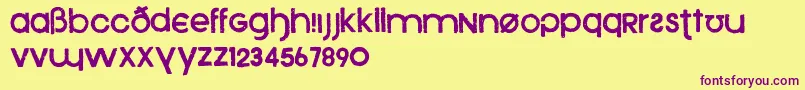 Xenophone Font – Purple Fonts on Yellow Background