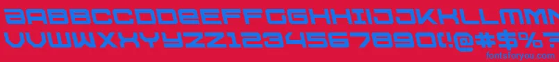 フォントU.S.S.DallasLeftalic – 赤い背景に青い文字