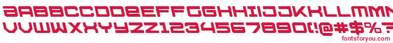 U.S.S.DallasLeftalic-Schriftart – Rote Schriften auf weißem Hintergrund