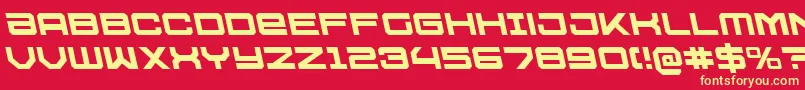 U.S.S.DallasLeftalic Font – Yellow Fonts on Red Background