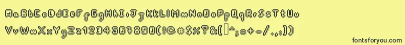 Fonte Pixeldart – fontes pretas em um fundo amarelo