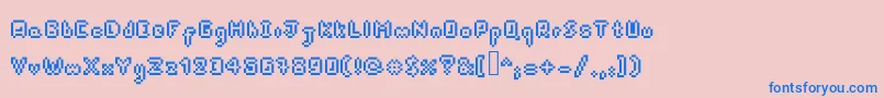Czcionka Pixeldart – niebieskie czcionki na różowym tle