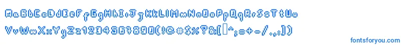 フォントPixeldart – 白い背景に青い文字