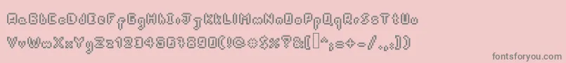 Czcionka Pixeldart – szare czcionki na różowym tle