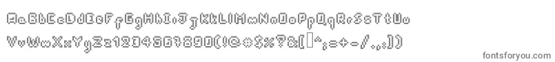 Pixeldart-fontti – harmaat kirjasimet valkoisella taustalla