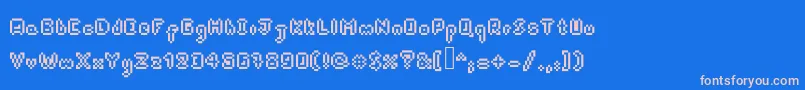 Czcionka Pixeldart – różowe czcionki na niebieskim tle
