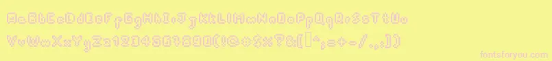 Police Pixeldart – polices roses sur fond jaune