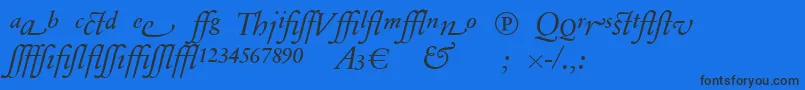 SabonnextLtDisplayItalicAlternate-fontti – mustat fontit sinisellä taustalla