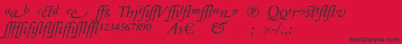 SabonnextLtDisplayItalicAlternate Font – Black Fonts on Red Background