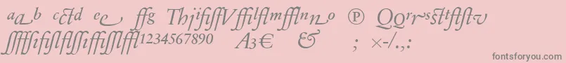 SabonnextLtDisplayItalicAlternate-Schriftart – Graue Schriften auf rosa Hintergrund