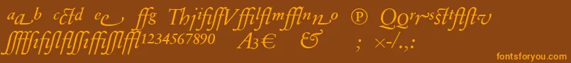 SabonnextLtDisplayItalicAlternate Font – Orange Fonts on Brown Background