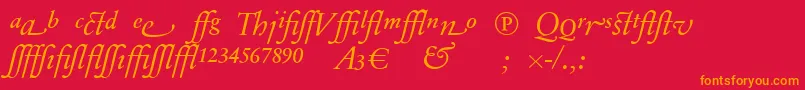 SabonnextLtDisplayItalicAlternate Font – Orange Fonts on Red Background