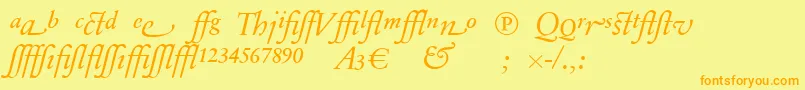 SabonnextLtDisplayItalicAlternate Font – Orange Fonts on Yellow Background