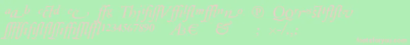 フォントSabonnextLtDisplayItalicAlternate – 緑の背景にピンクのフォント