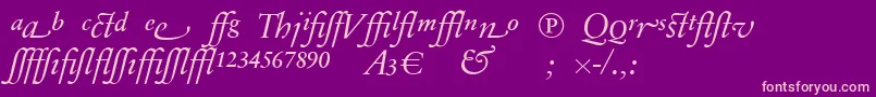 SabonnextLtDisplayItalicAlternate Font – Pink Fonts on Purple Background