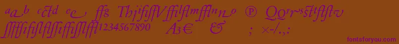 SabonnextLtDisplayItalicAlternate-Schriftart – Violette Schriften auf braunem Hintergrund