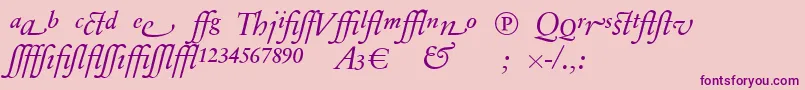 SabonnextLtDisplayItalicAlternate-Schriftart – Violette Schriften auf rosa Hintergrund