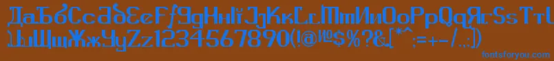 KremlinAdvisor Font – Blue Fonts on Brown Background